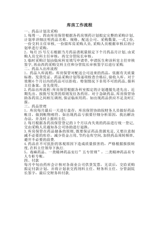 药品库房工作流程