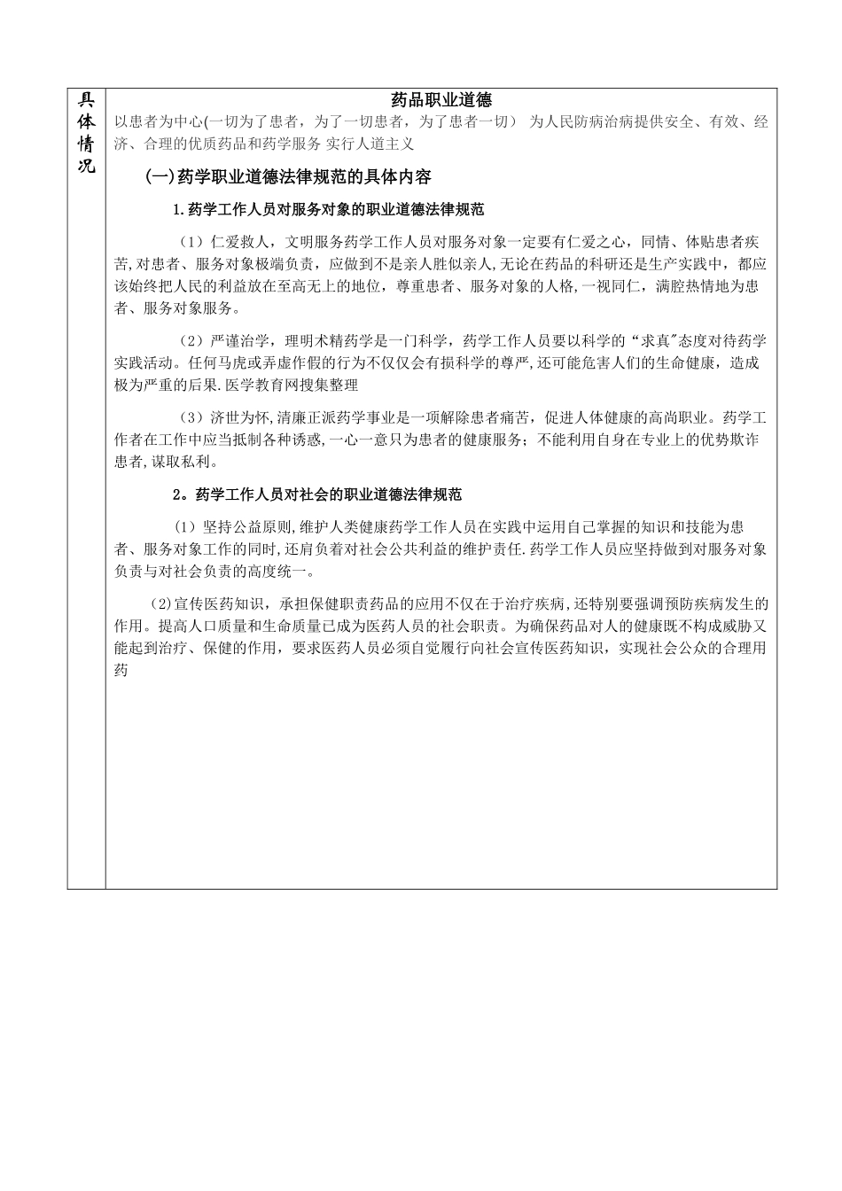 药品职业道德培训记录_第2页