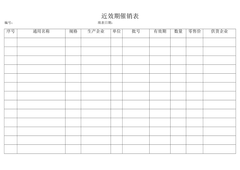 药品近效期催销表_第1页