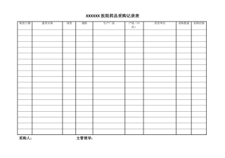 药品采购记录表