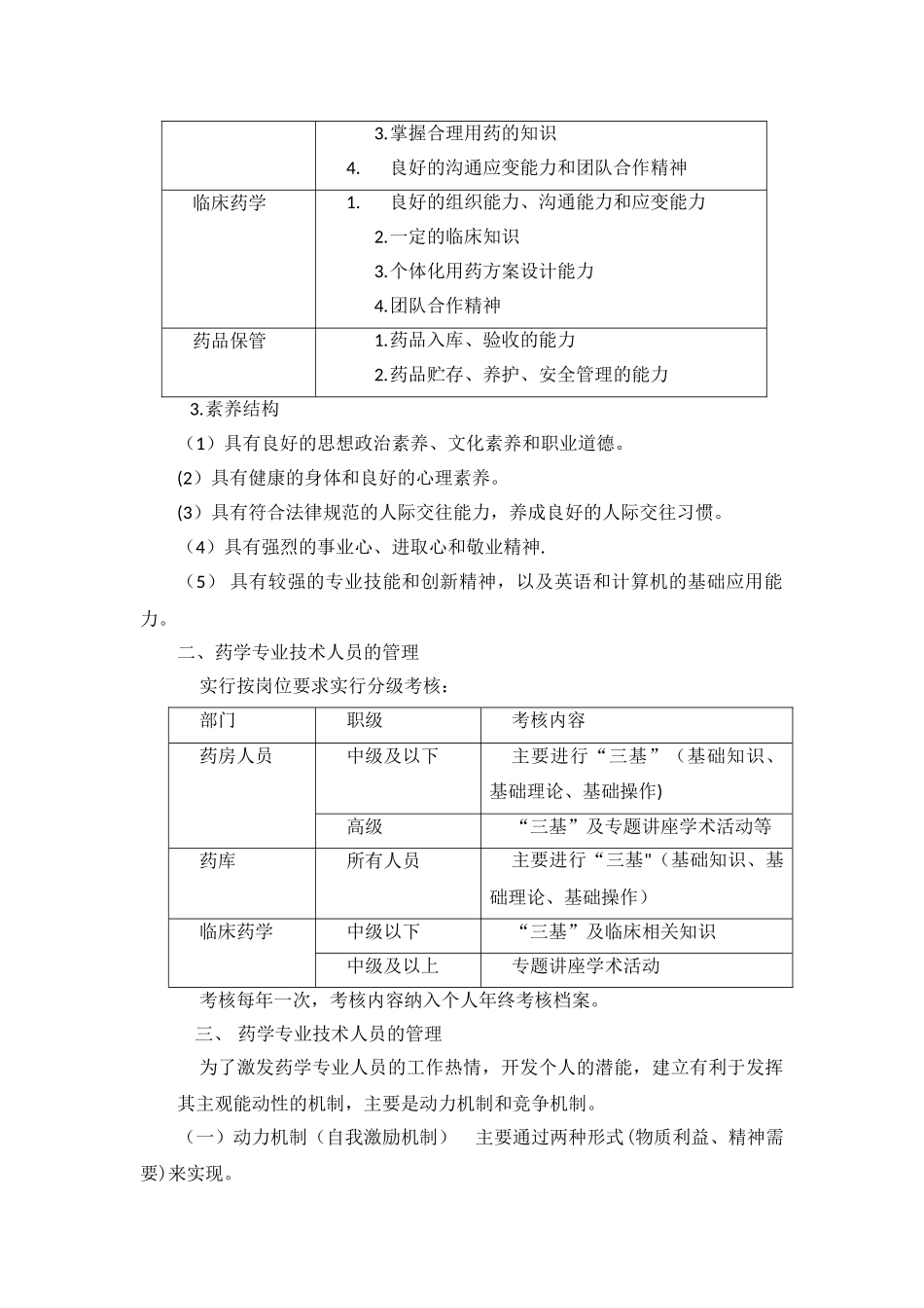 药学专业技术人员培训、考核和管理制度_第2页