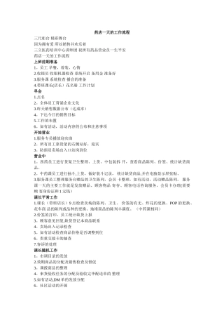 药店一天的工作流程