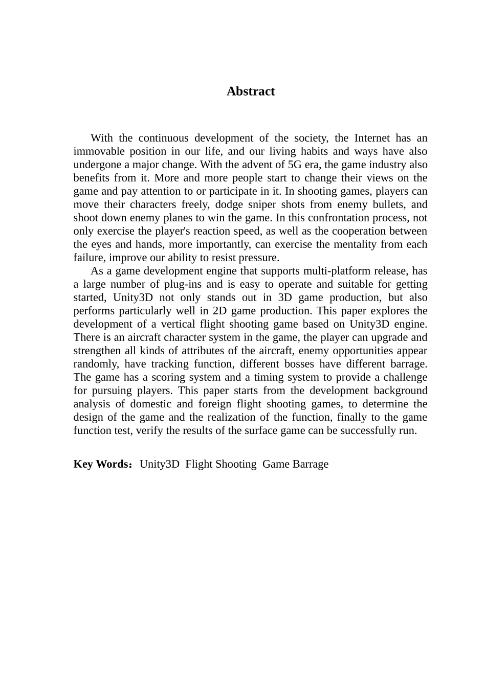 基于Unity3D引擎的竖版飞行射击游戏的设计与实现_第2页