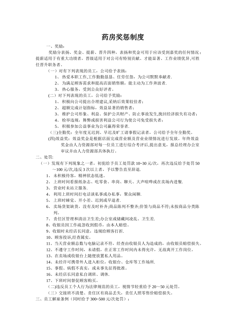 药房奖惩制度_第1页