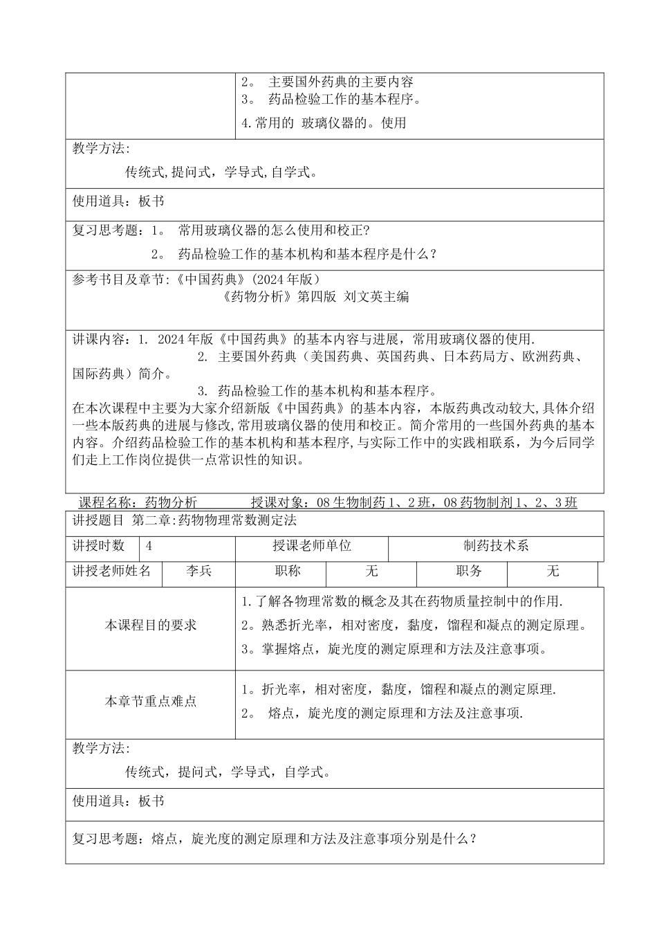 药物分析教案_第2页