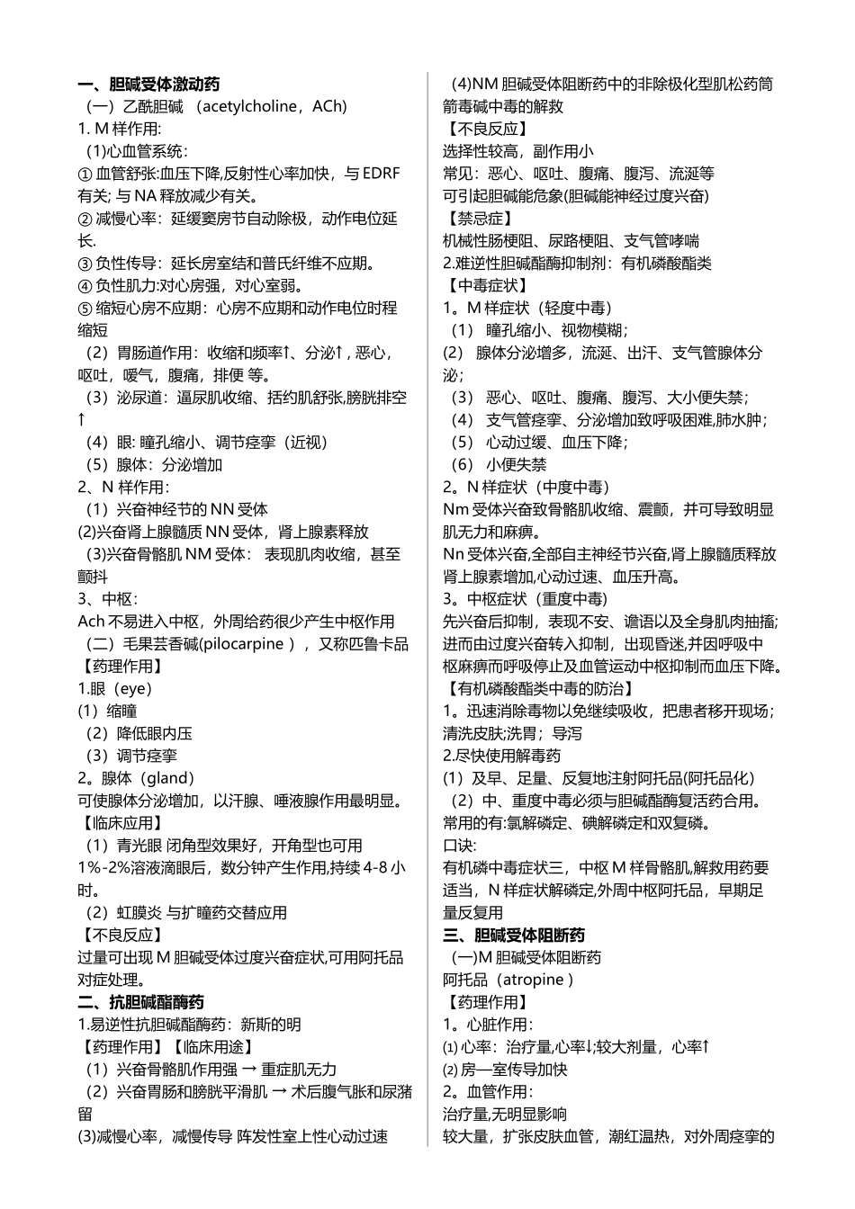 药理学代表药总结_第1页