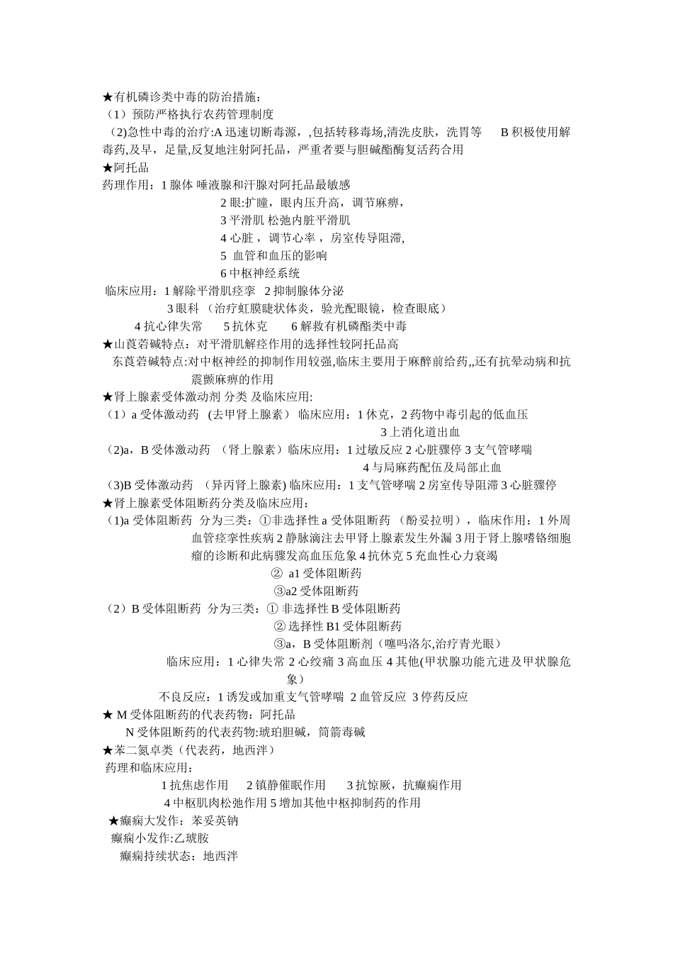 药理学考试重点总结_第2页