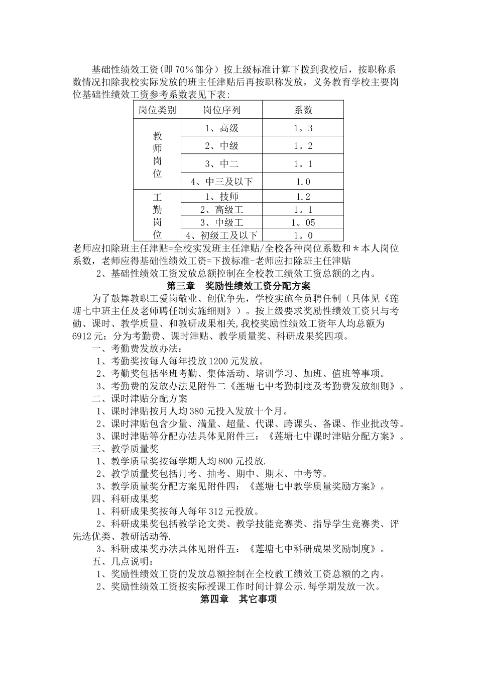 莲塘七中教师绩效考核及绩效_第2页