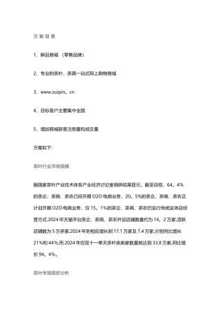 获奖方案：一份完整的电商行业网络营销方案