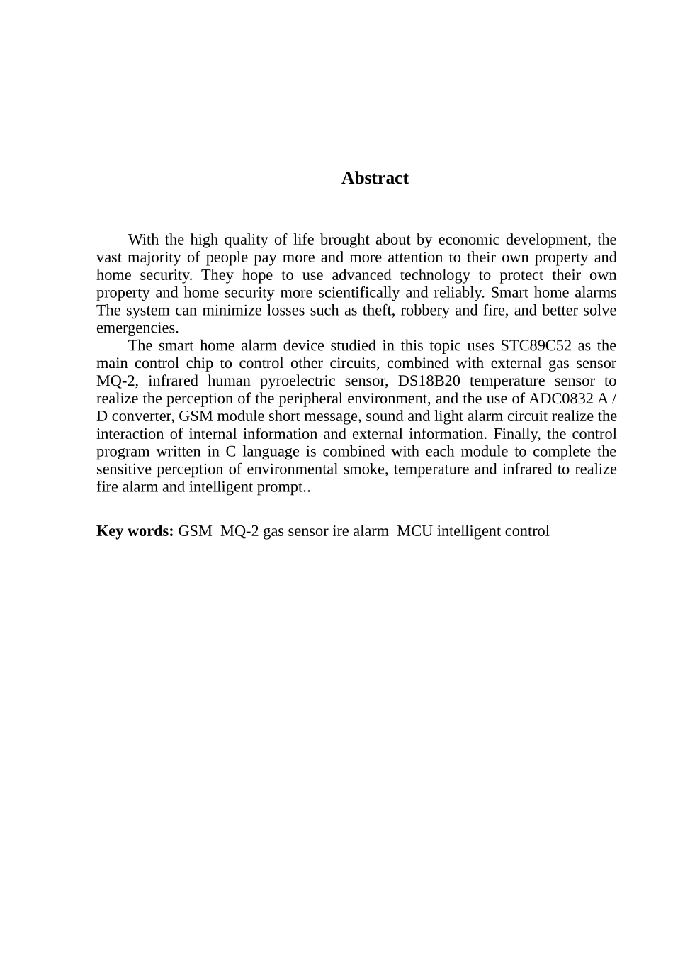 基于嵌入式智能家居防火防盗智能GSM短信报警系统_第3页