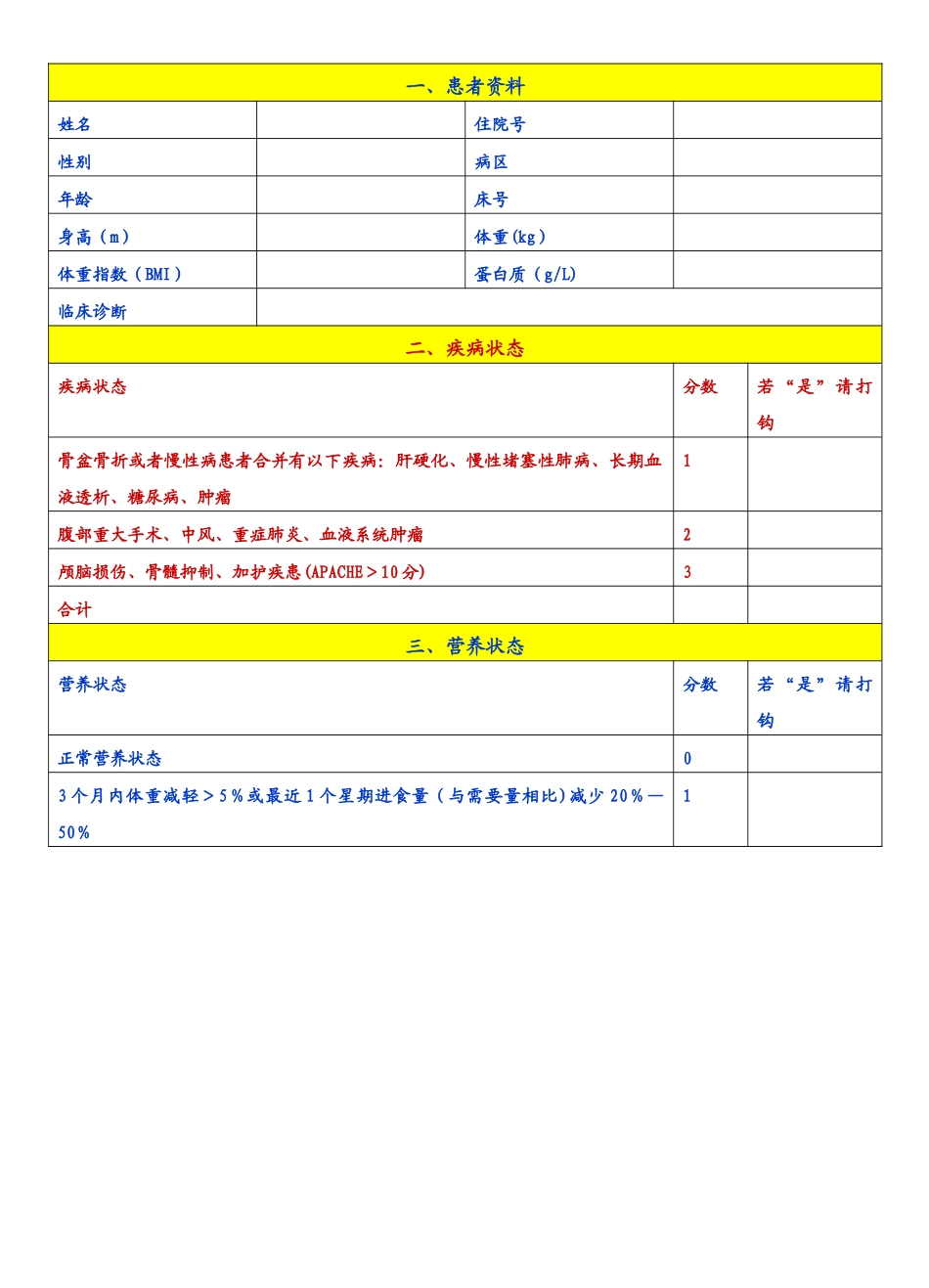 营养风险评估表_第2页