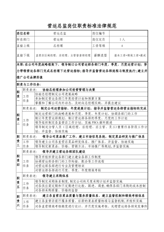 营运总监岗位职责标准规范
