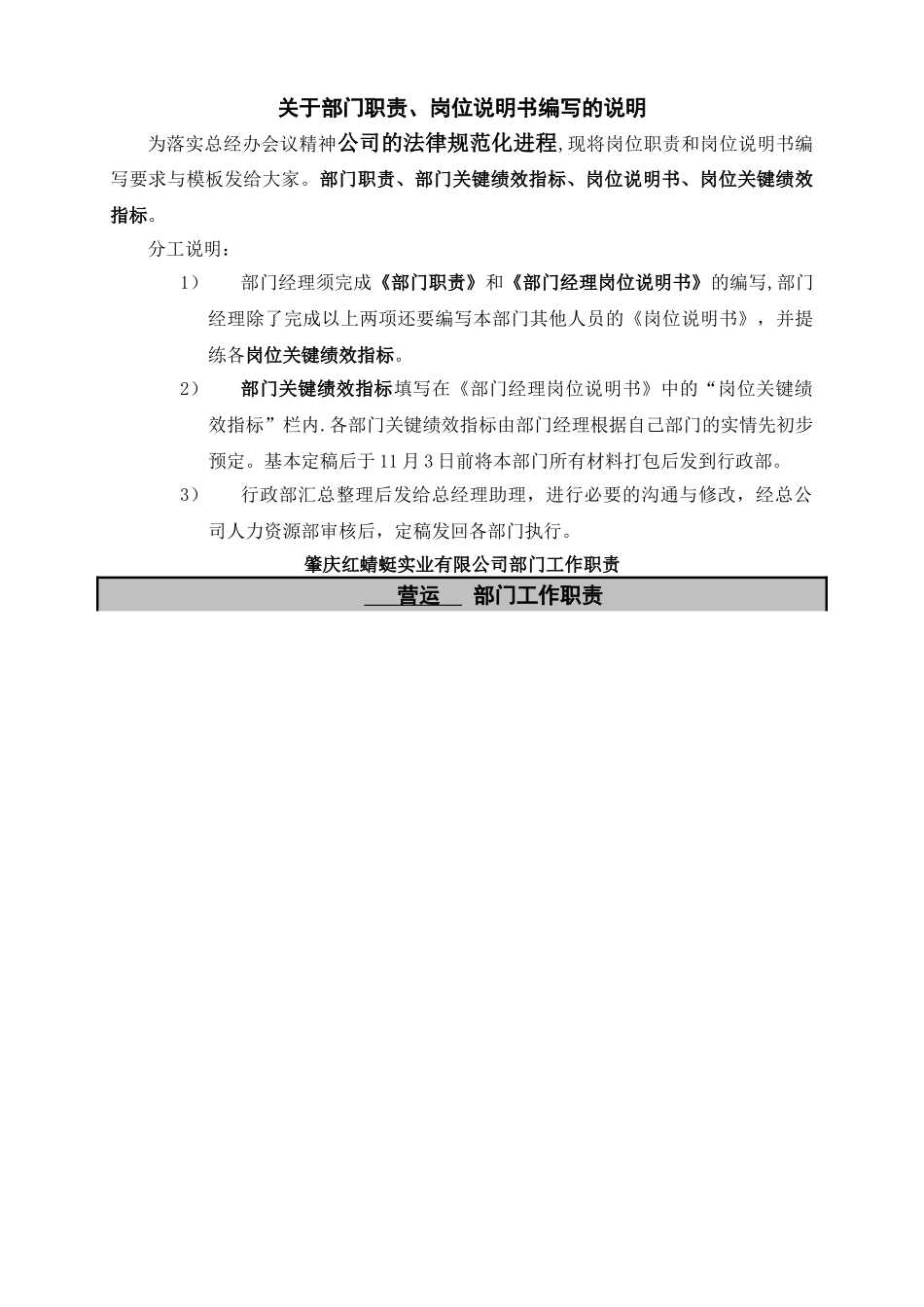 营运部门职责、岗位说明书-_第1页