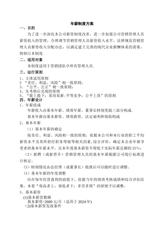 营销人员年薪制度方案——曹鸿