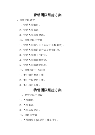 营销团队组建方案