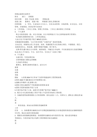 营销总监职位说明书