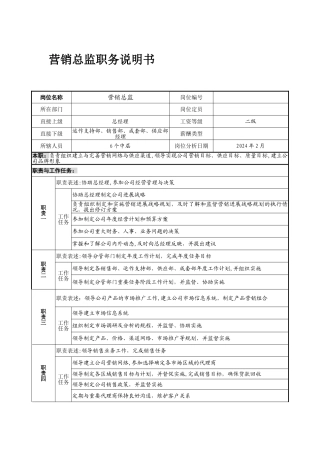 营销总监职务说明书-