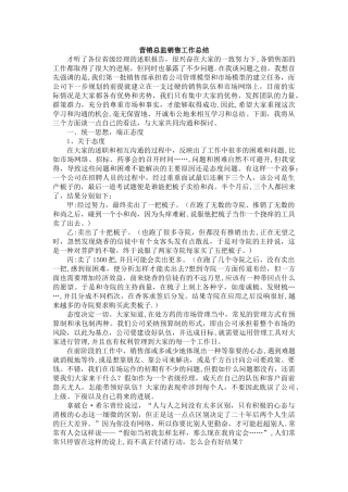 营销总监销售工作总结