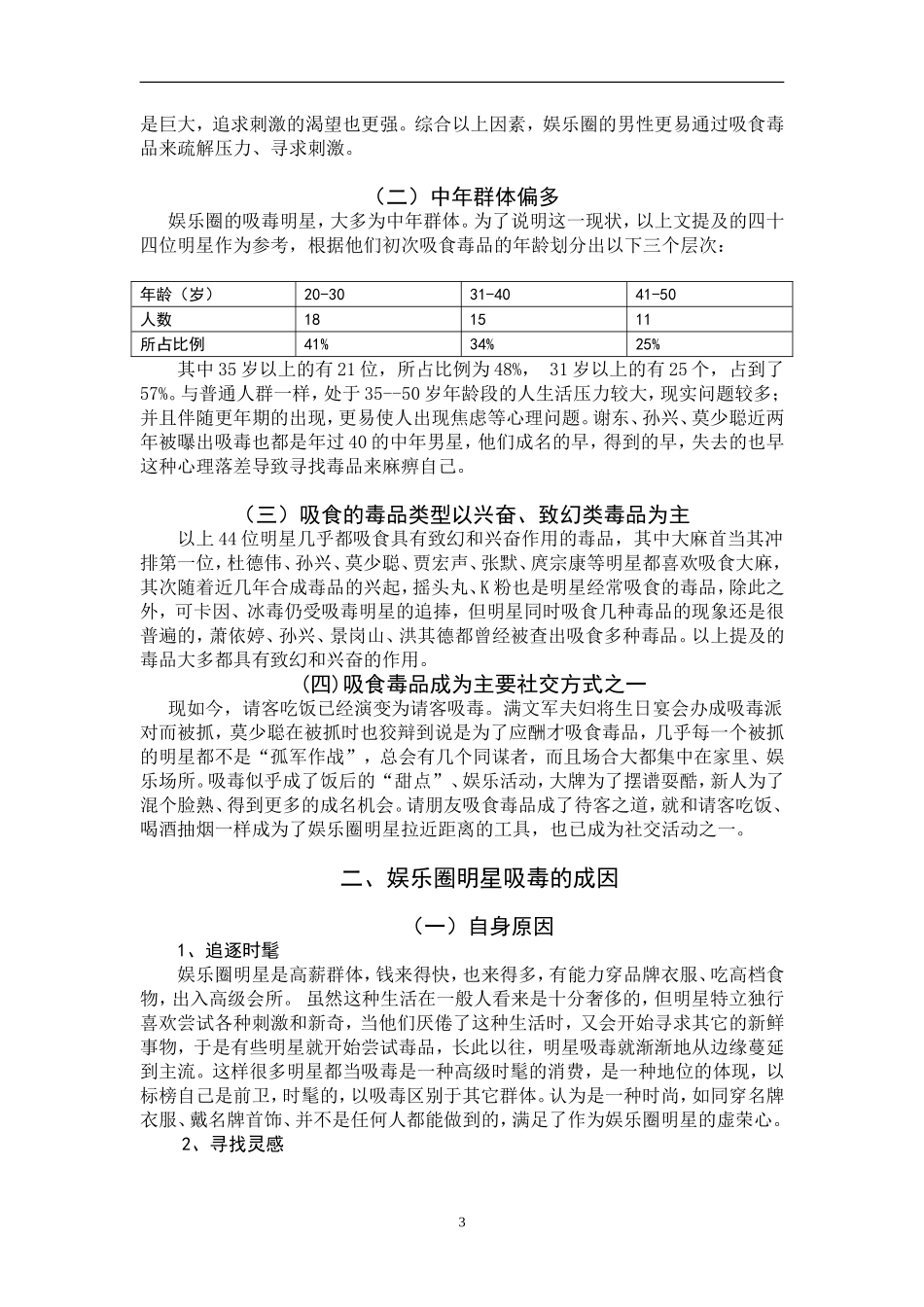禁毒学专业 娱乐圈明星吸毒的危害和对社会的负面影响及对策_第3页