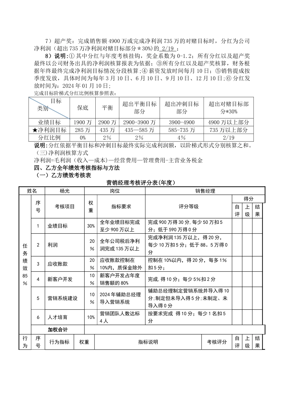 营销经理目标责任书_第2页