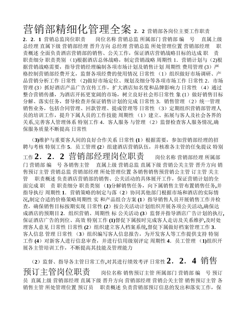 营销部精细化管理全案_第1页