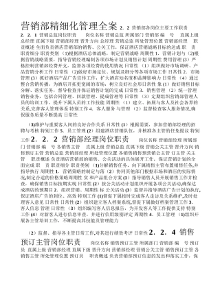 营销部精细化管理全案