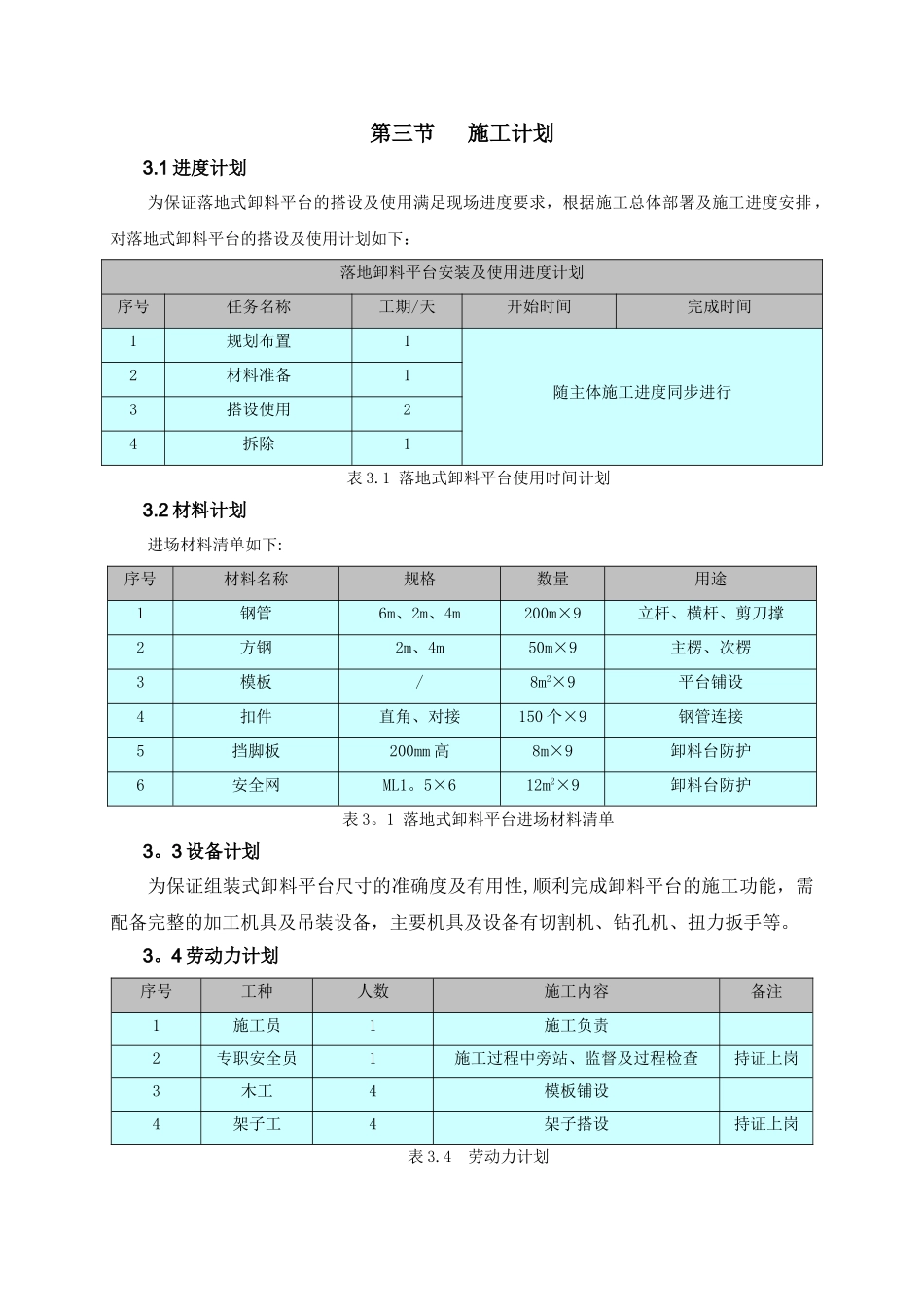 落地式卸料平台施工方案_第3页