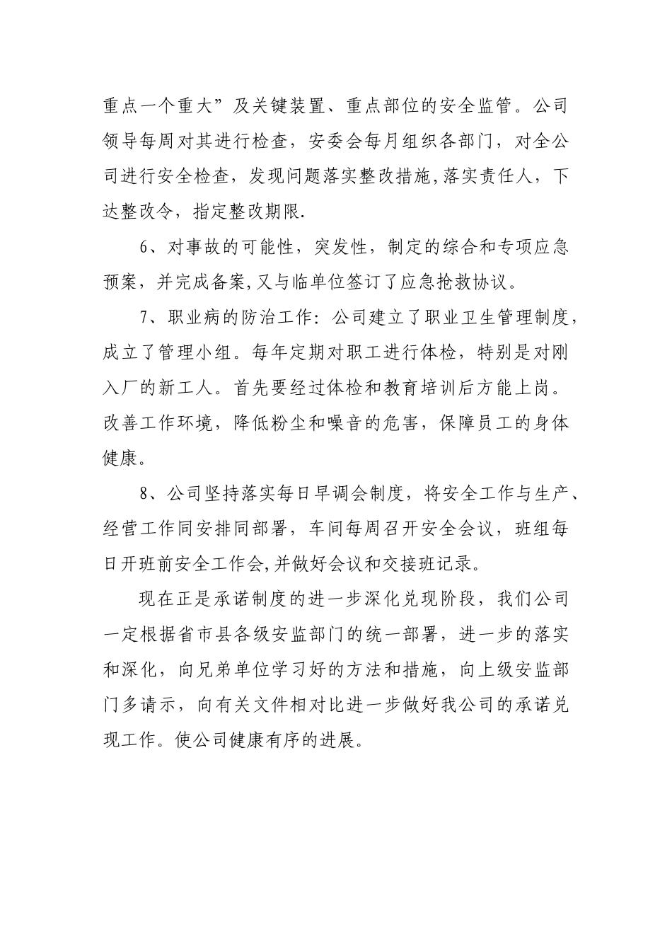 落实企业主体责任汇报材料_第2页