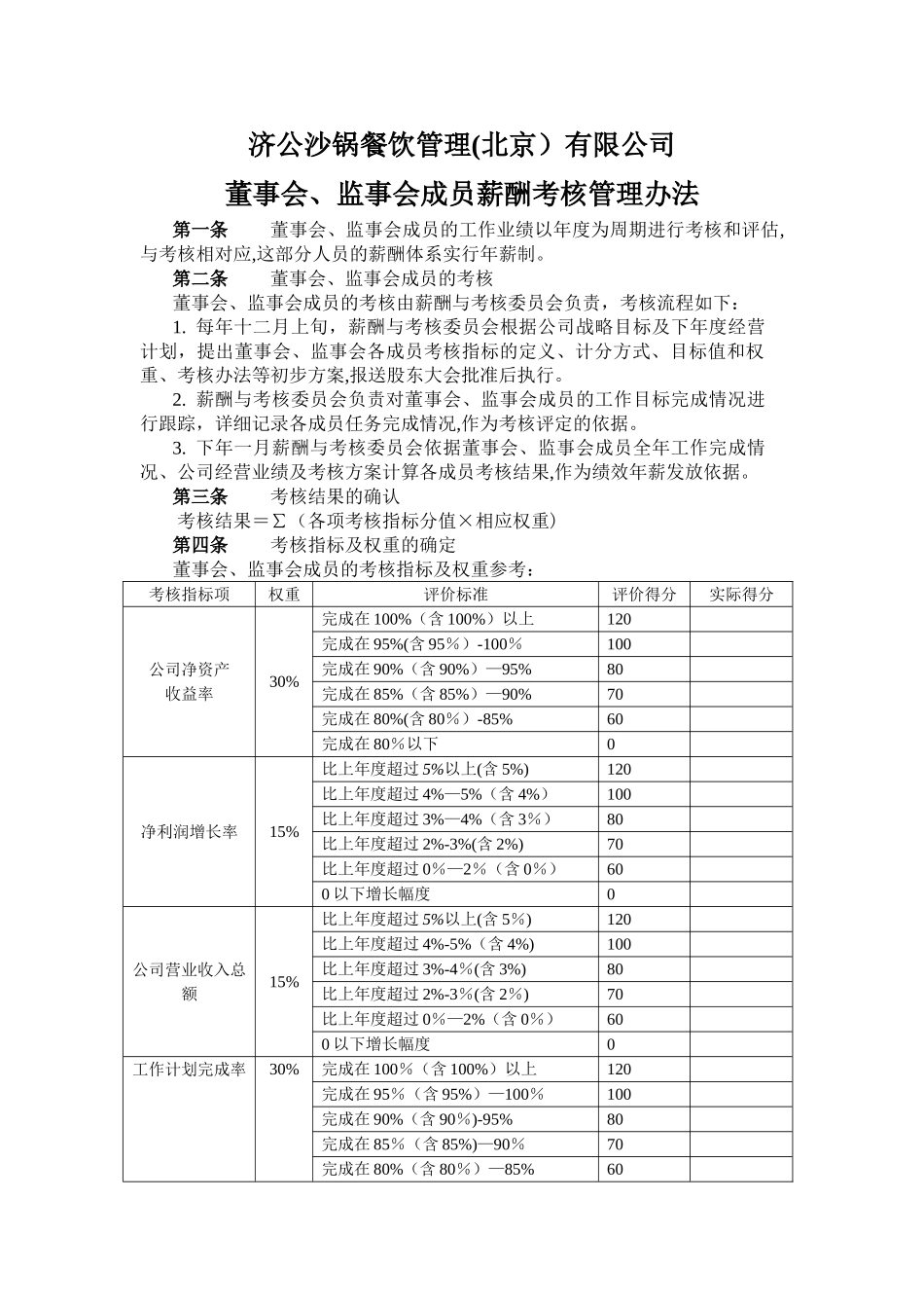 董事会成员薪酬考核管理办法_第1页