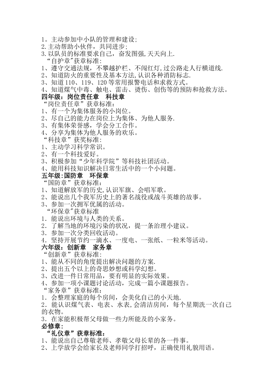 董楼小学雏鹰争章活动方案_第3页