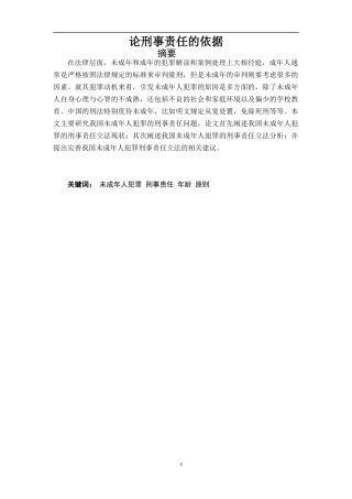 论刑事责任的依据论文设计