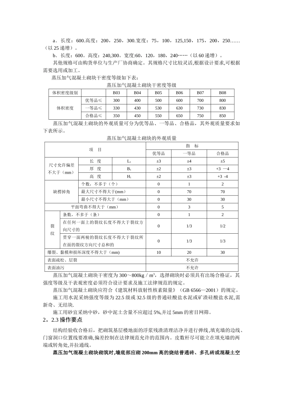 蒸压加气混凝土砌体工程施工工艺标准_第3页
