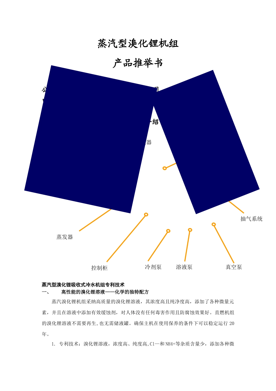 蒸汽型溴化锂机组推荐方案_第1页