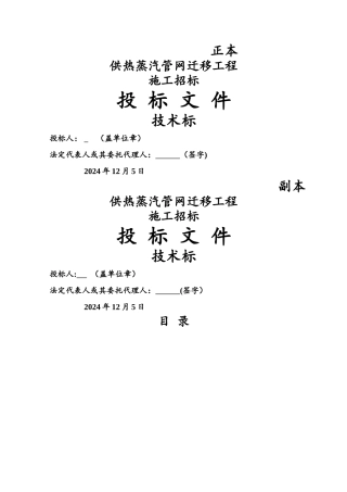 蒸汽管线技术标