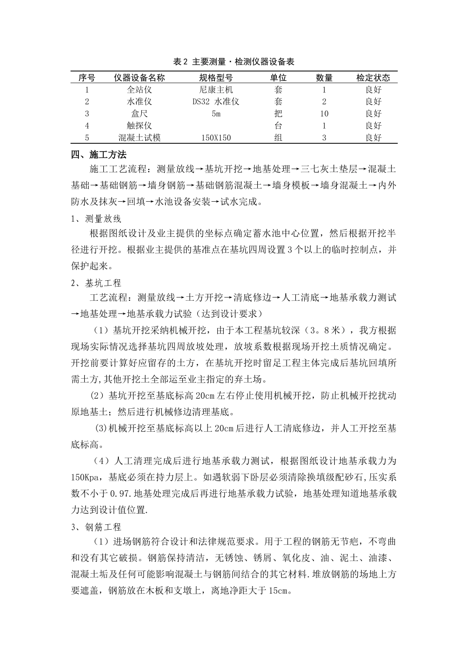 蓄水池施工技术方案_第2页