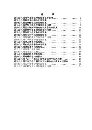 蓝天幼儿园安全应急预案和报告制度