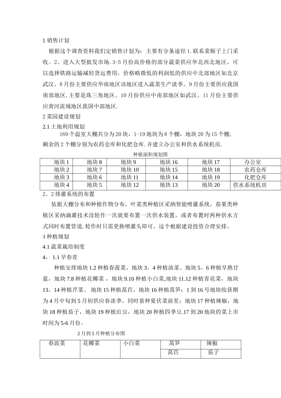 蔬菜种植计划书_第2页