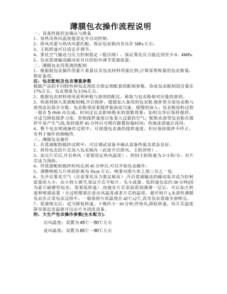 薄膜包衣操作流程