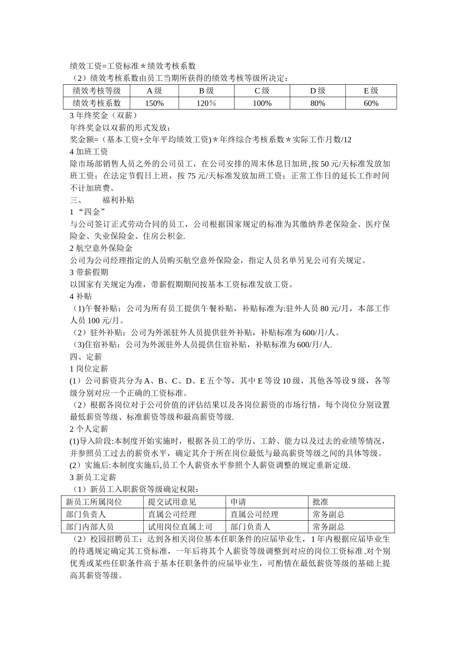 薪酬(工资)福利管理制度_第2页