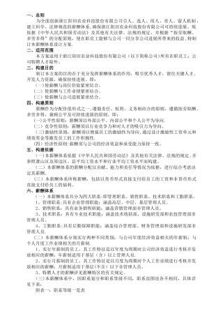 薪酬体系设计方案(内容)