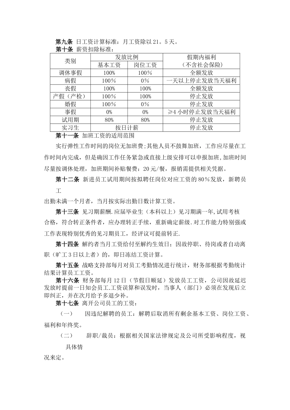 薪酬福利管理制度(事业部)_第2页