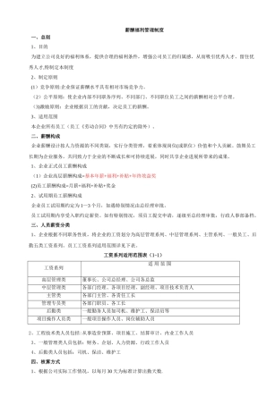 薪酬福利管理制度