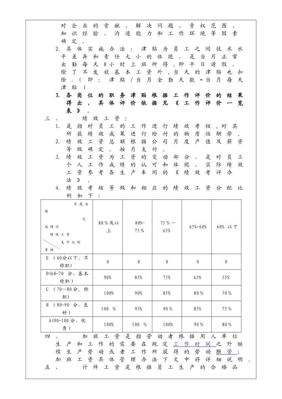 薪酬管理制度(空白)_第3页