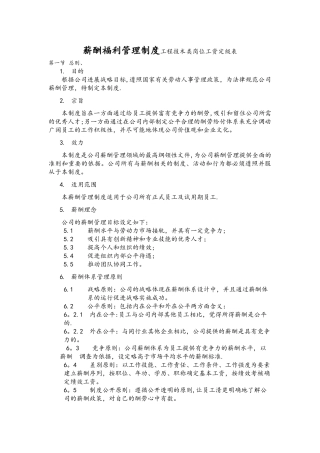 薪酬管理及工资定级表