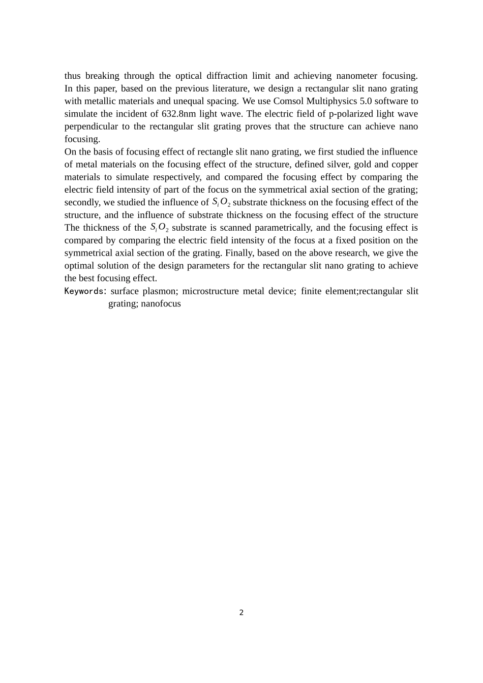 基于微结构金属器件的光束聚焦功能研究_第2页