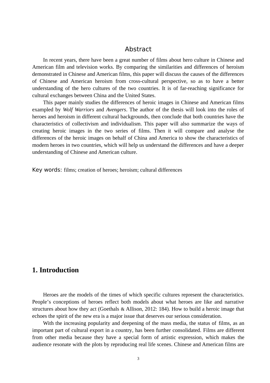跨文化视角下中美电影中英雄形象塑造的差异对比研究——以《战狼》和《复仇者联盟》为例_第3页