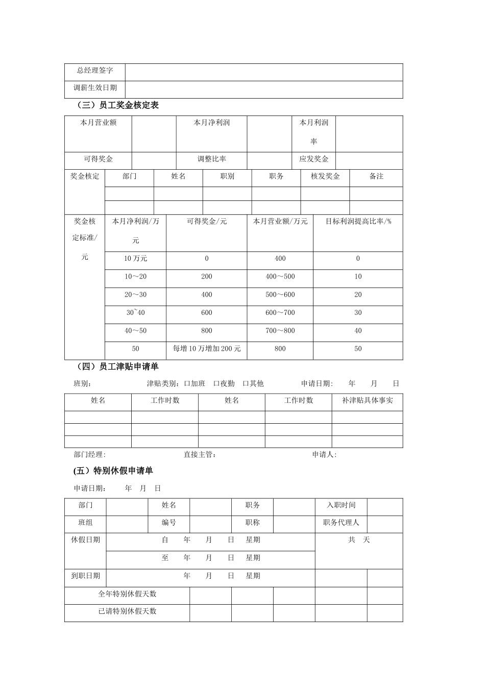 薪酬管理通用表格_第3页