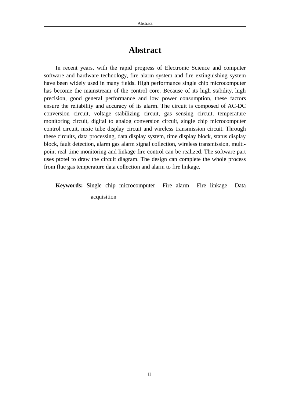 基于单片机火灾报警 消防联动 数据采集设计和实现论文设计_第2页