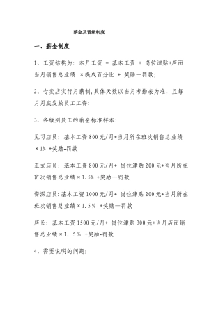 薪金及晋级制度