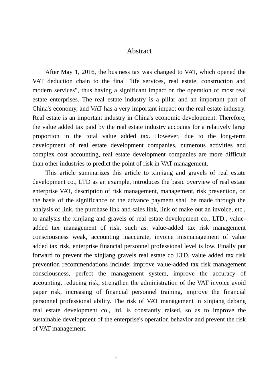 会计学专业 新疆德邦房地产有限公司增值税风险分析与防范_第3页